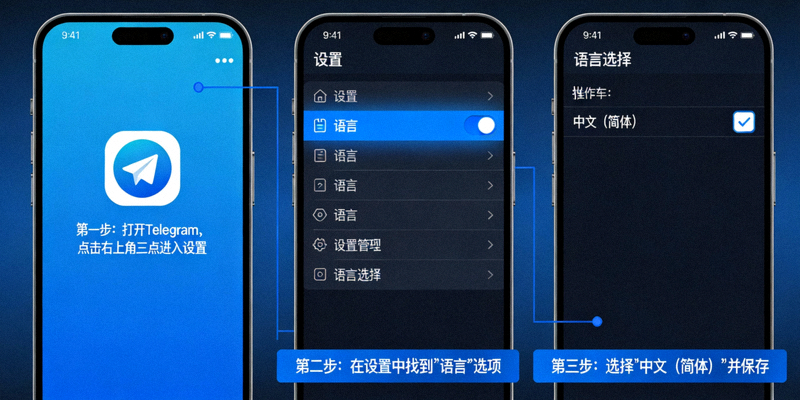 安卓版Telegram汉化包设置界面操作步骤图解