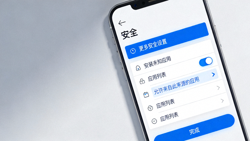 安卓手机设置中允许未知来源安装的权限管理界面截图