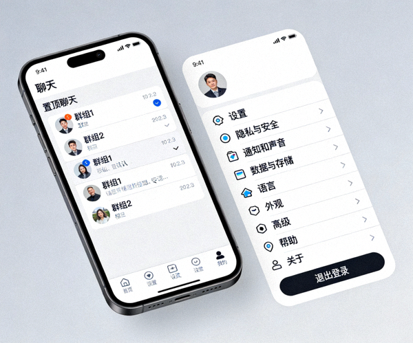 iOS版Telegram汉化成功后的中文主界面和设置菜单截图