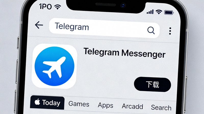 iPhone上App Store搜索和下载Telegram客户端的界面截图
