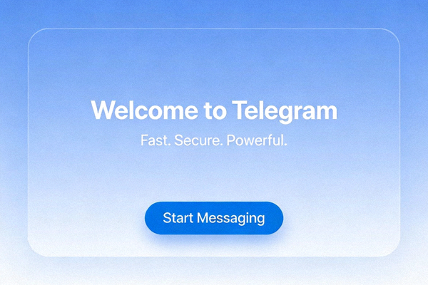 Telegram应用首次启动时的英文欢迎界面，显示Start Messaging按钮