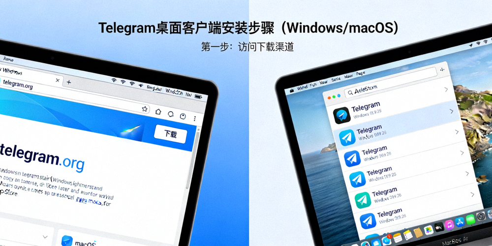 Windows和macOS系统上安装Telegram桌面客户端的步骤截图合集